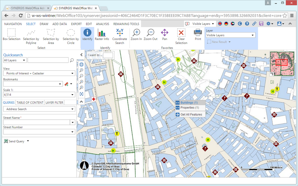 Identifying multiple layers in the WebOffice core client