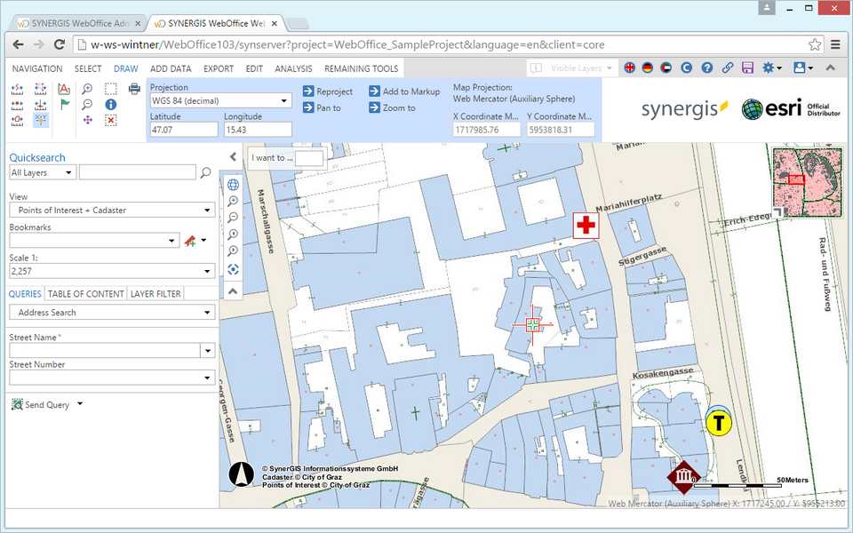 Zoom to coordinates in the WebOffice core client