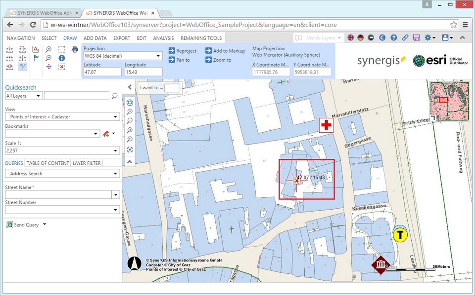 Label coordinates in the WebOffice core client
