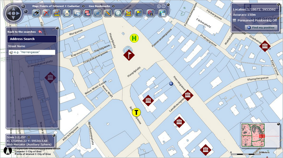 Displaying the current location in the WebOffice flex client