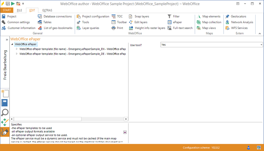 Activate the WebOffice ePaper tool in the WebOffice author