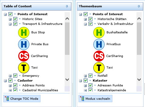 Translated legend texts in the WebOffice html client