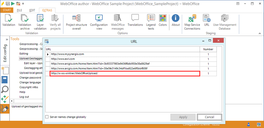 Check the WebOfficeUpload url in the WebOffice author