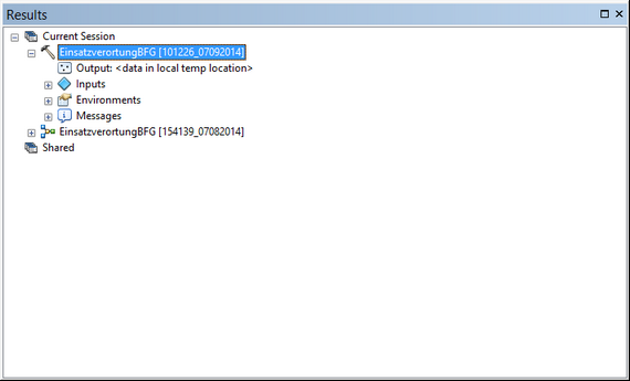 View result in the Results window