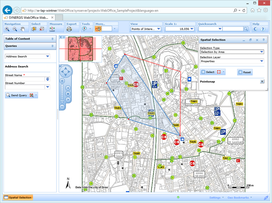Creating a polygon to select features in the WebOffice html client