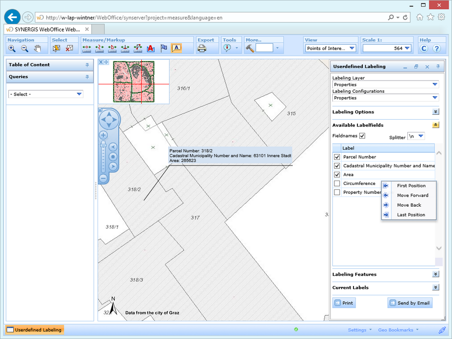 Changing the label field order in the context menu