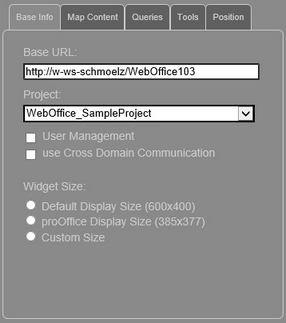 WebOffice map widget testcontainer - base info