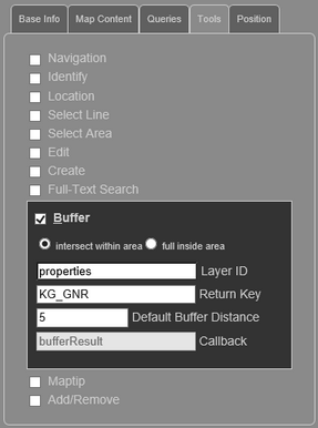 WebOffice map widget testcontainer - Buffer