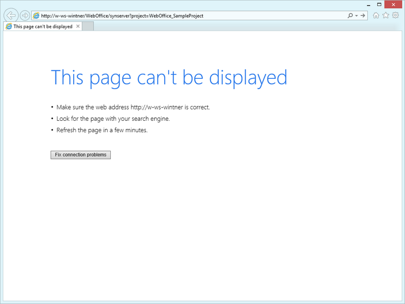 The browser cannot access WebOffice 10.3 SP2