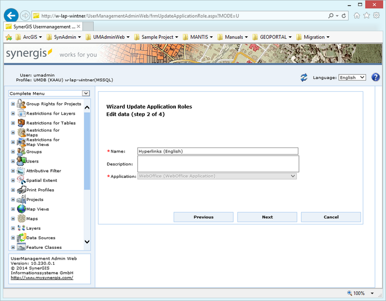 Modify an application role - step 2 Modify an application role - step 2