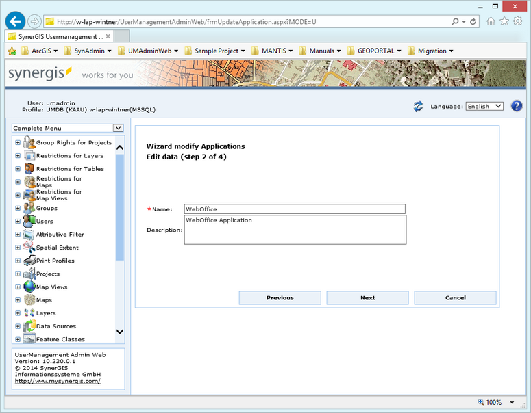 Modify applications - Step 2 Change of data Modify applications - Step 2 Change of data