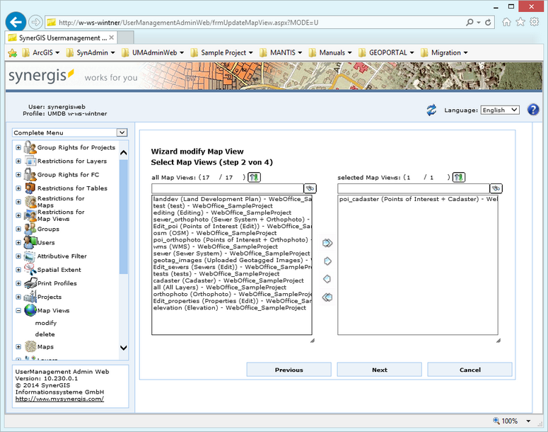Modify a map view - step 2