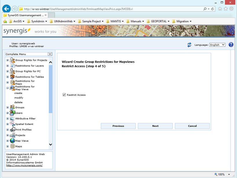 Create restrictions for map views - step 4