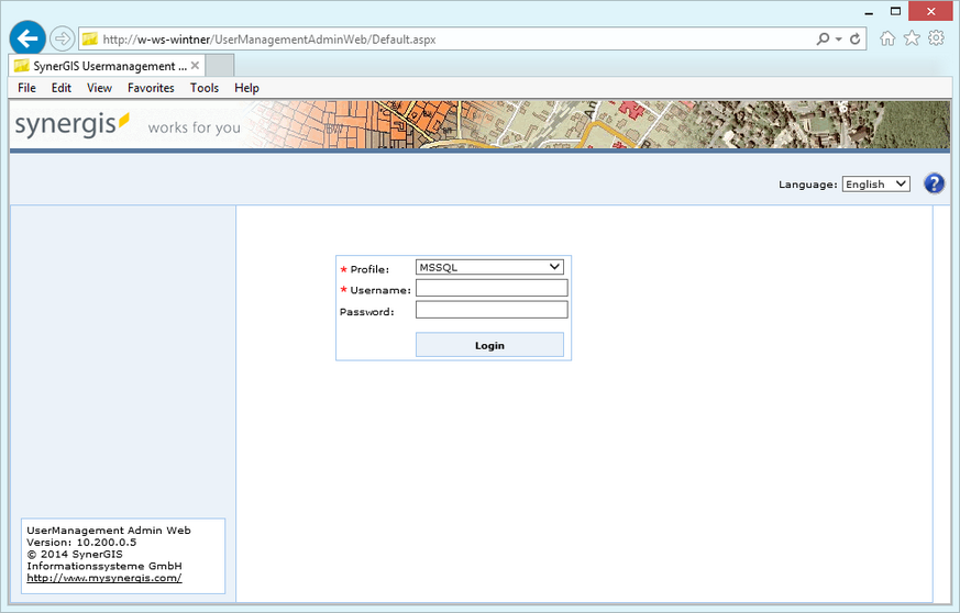 Login page of UserManagement Admin Web