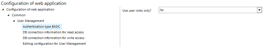 Authentication type BASIC configuration
