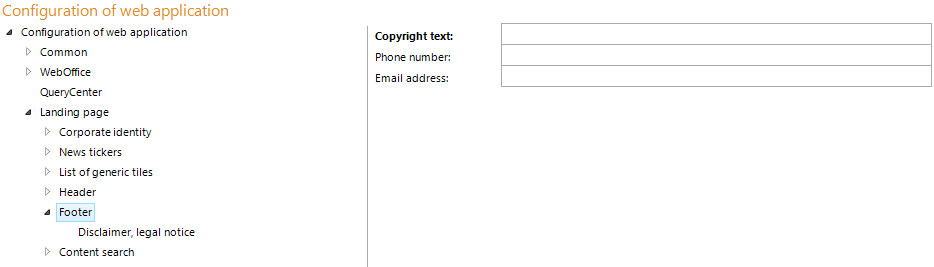 Configuration footer