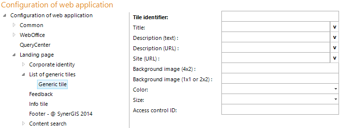Configuration - List of generic tiles