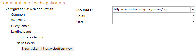 Configuration - News tickers&nbsp;