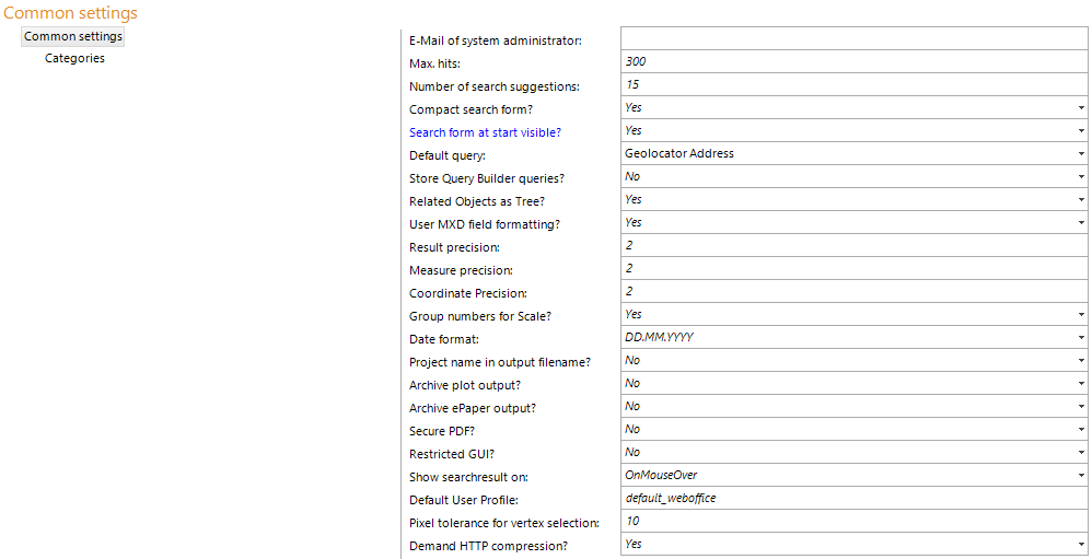 Defaults configuration