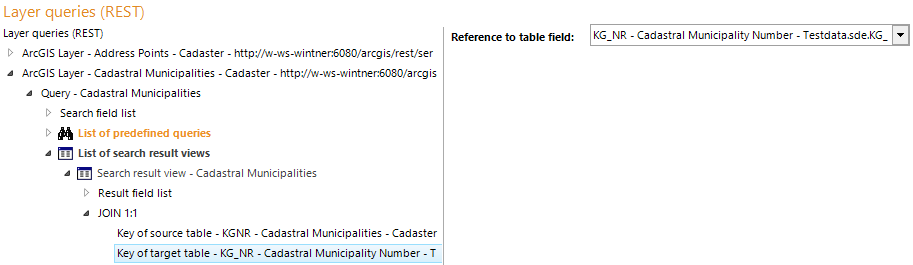 Key of target table configuration