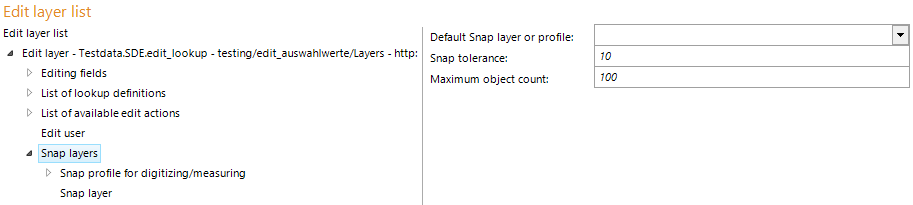 Snap layers configuration within edit layers