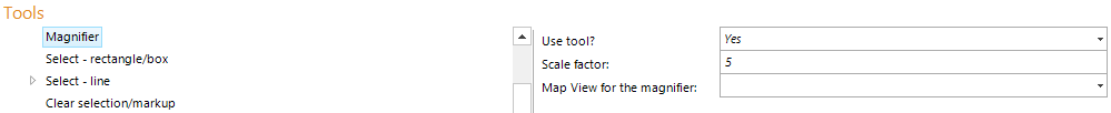 Magnifier tool configuration