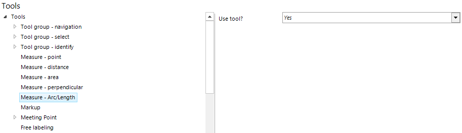 Measure - Arc/Length tool configuration Measure - Arc/Length tool configuration