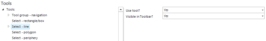 Select - Line tool configuration