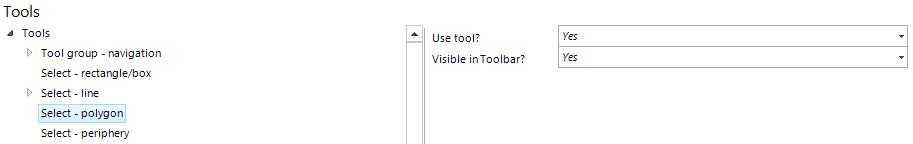 Select - Polygon tool configuration