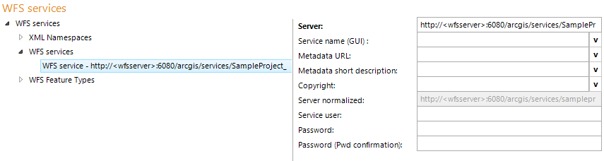 WFS service URL configuration&nbsp;