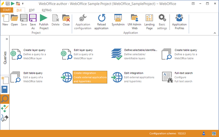 Starting the wizard "Create integration"