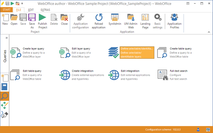 Start the wizard "Define Selectable/Identifiable Layers"