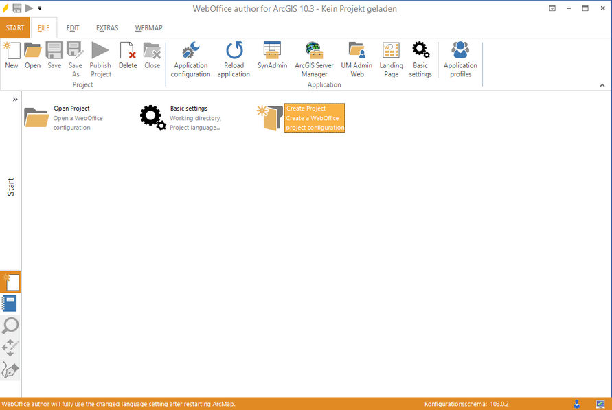 Start the wizard "Create Project"