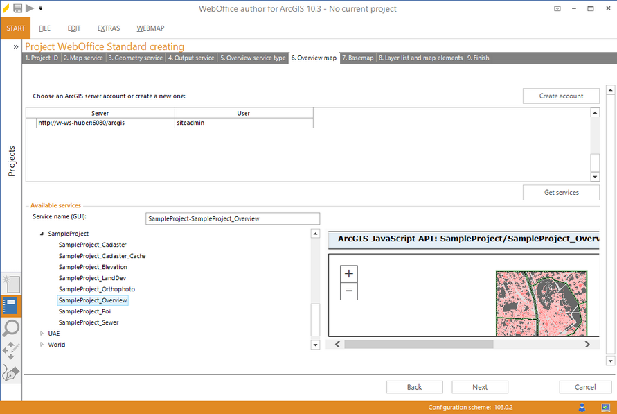 Wizard "Create Project" - overview map&nbsp;