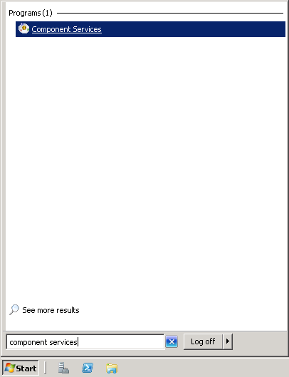 Open Component Services from start menu