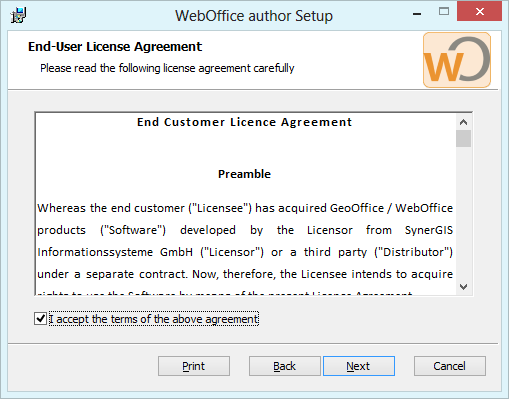 Installing WebOffice author