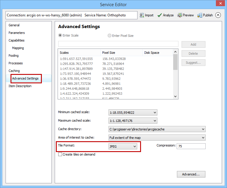 Advanced Caching Settings Advanced Caching Settings