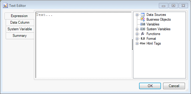Text editor - Any expression