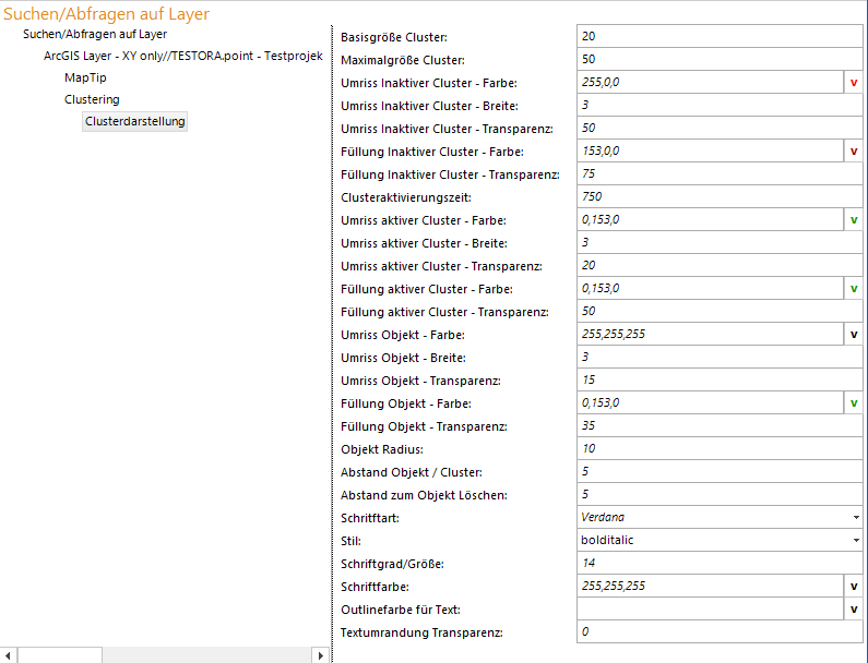 Konfiguration der Cluster Anzeige - Kategorie WebOffice Konfiguration der Cluster Anzeige - Kategorie WebOffice
