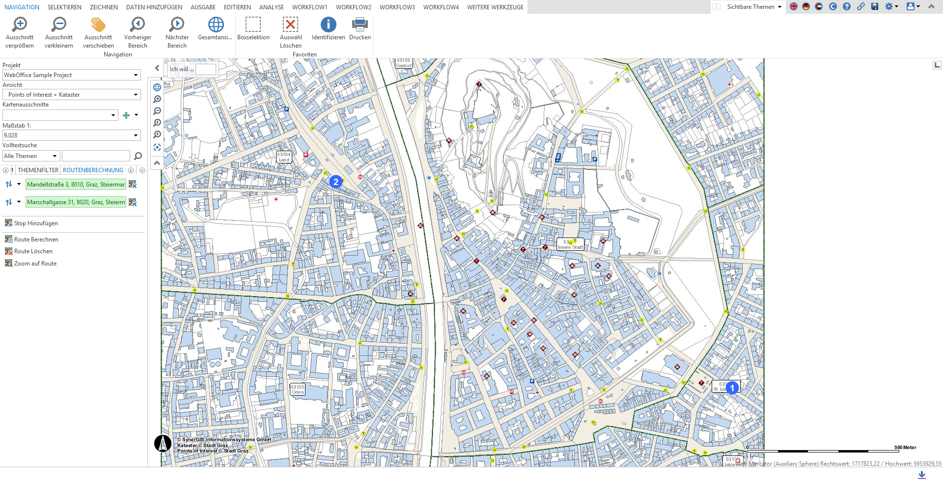 Anzeige der Routingstops in der WebOffice 10.4 SP2 Core Client Applikation
