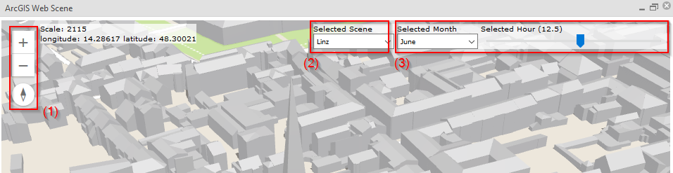 Kontrollelemente des Webszene-Fensters Kontrollelemente des Webszene-Fensters