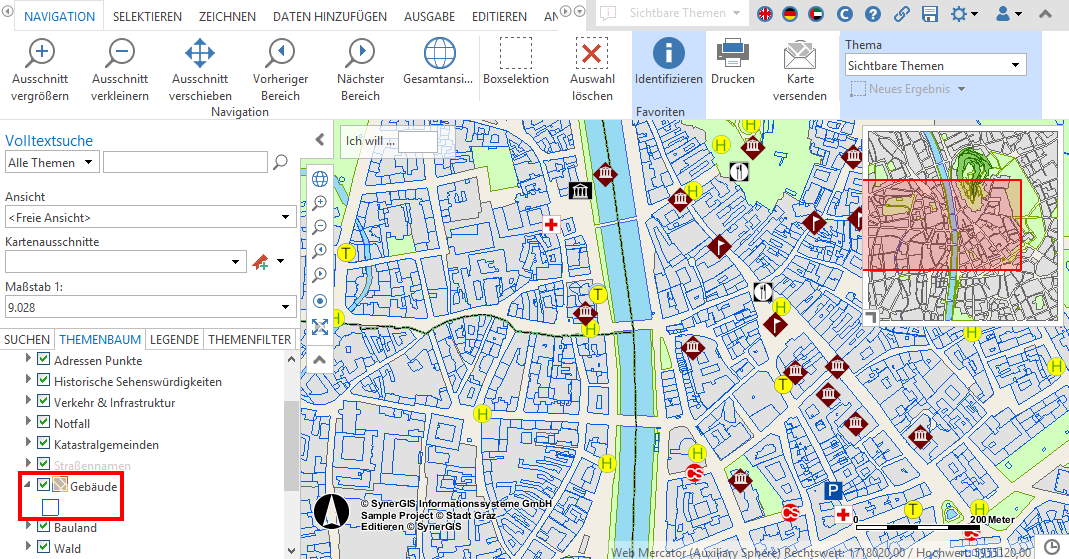 Beispiel: Individuell definierte Kartierung im WebOffice core Client