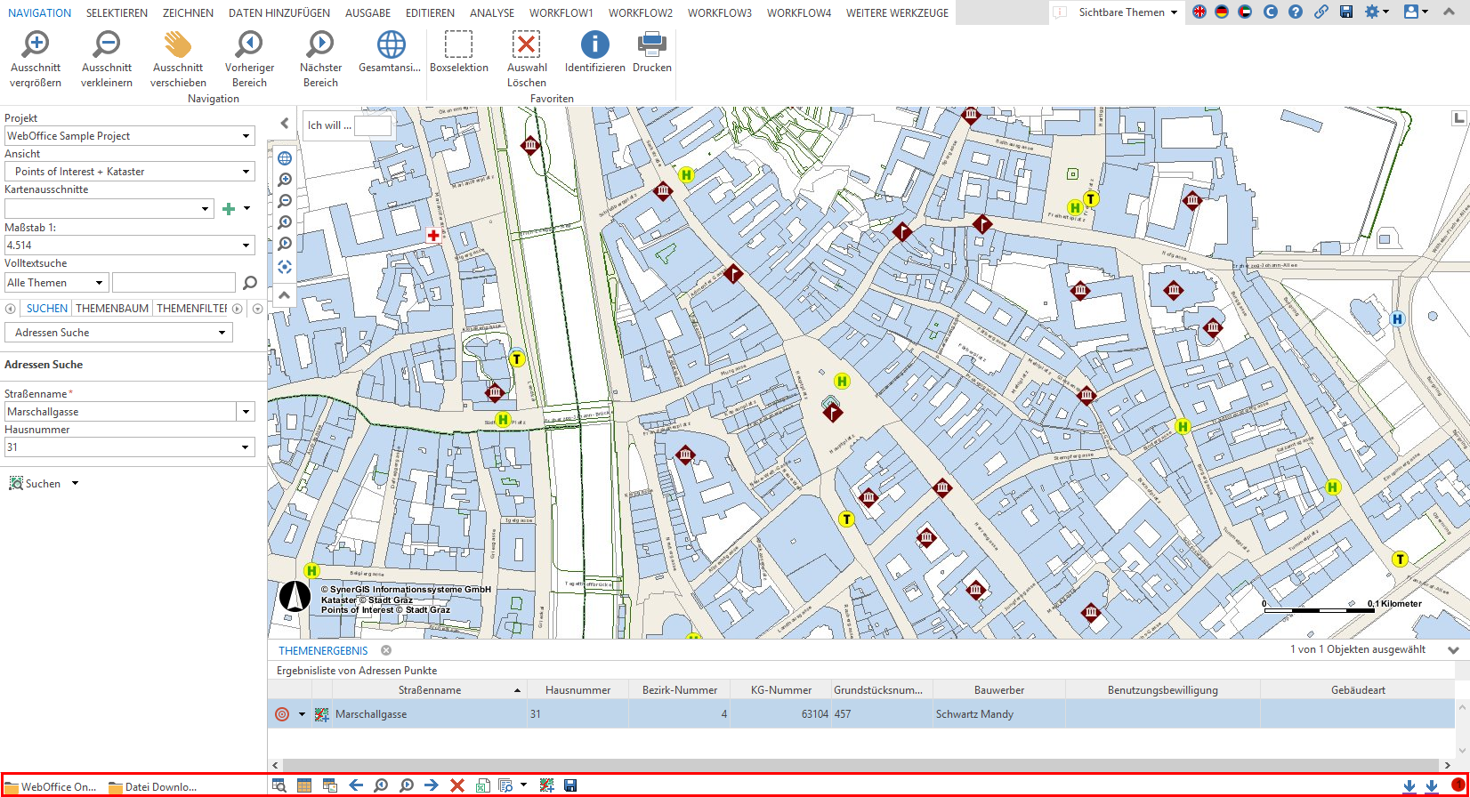 Position der <%STATUSBAR%> im WebOffice core Client