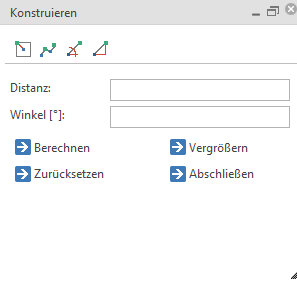 Konstruktionsdialog - Konstruktion über Distanz und Winkel