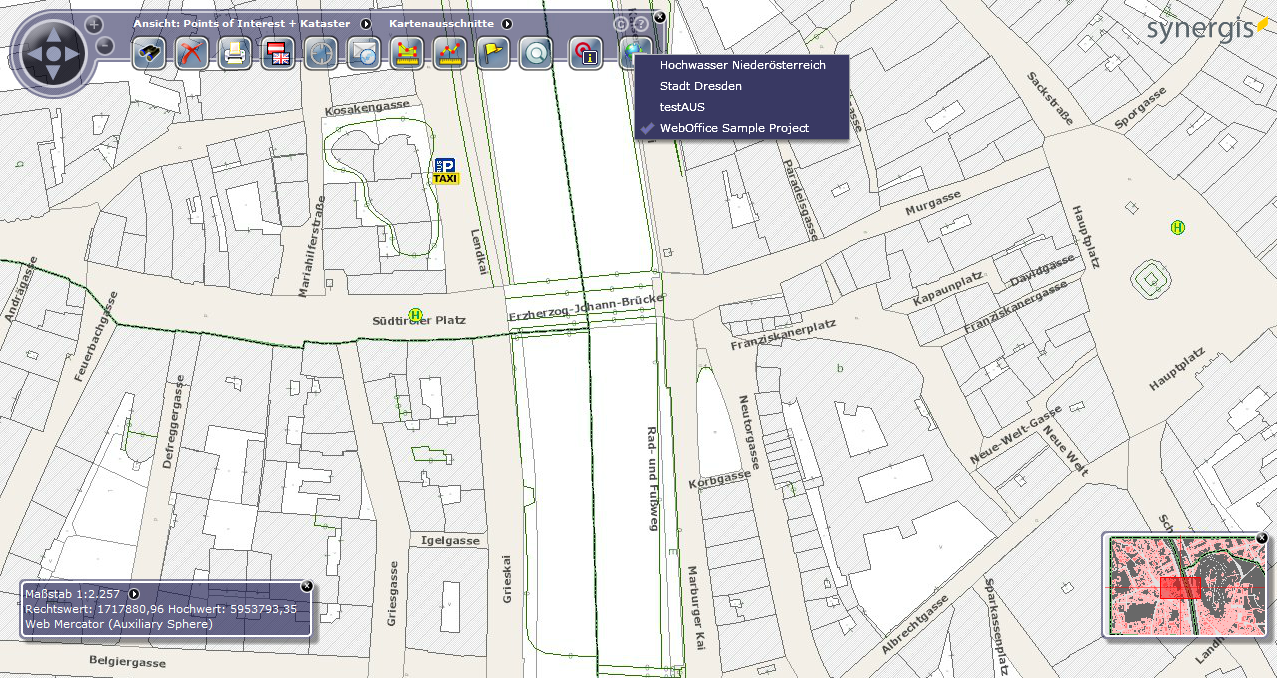 Auswahl eines anderen Projektes Auswahl eines anderen Projektes