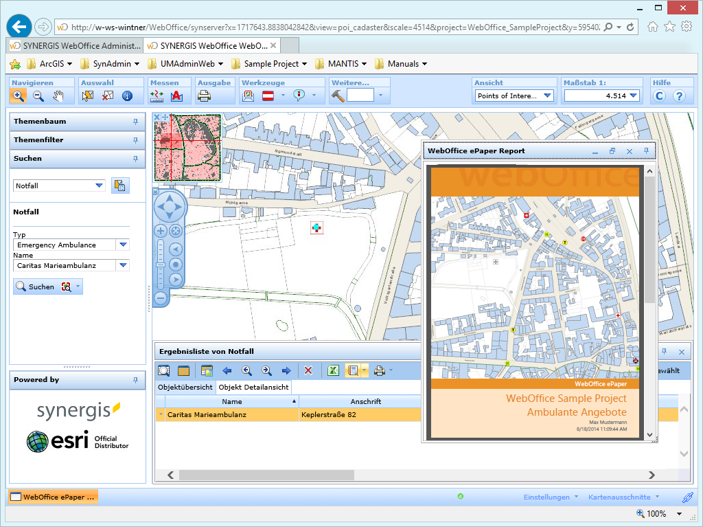 WebOffice ePaper Bericht im WebOffice html client