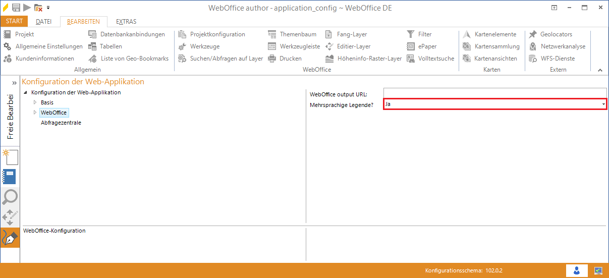 Mehrsprachige Legenden in der Anwendungskonfiguration aktivieren
