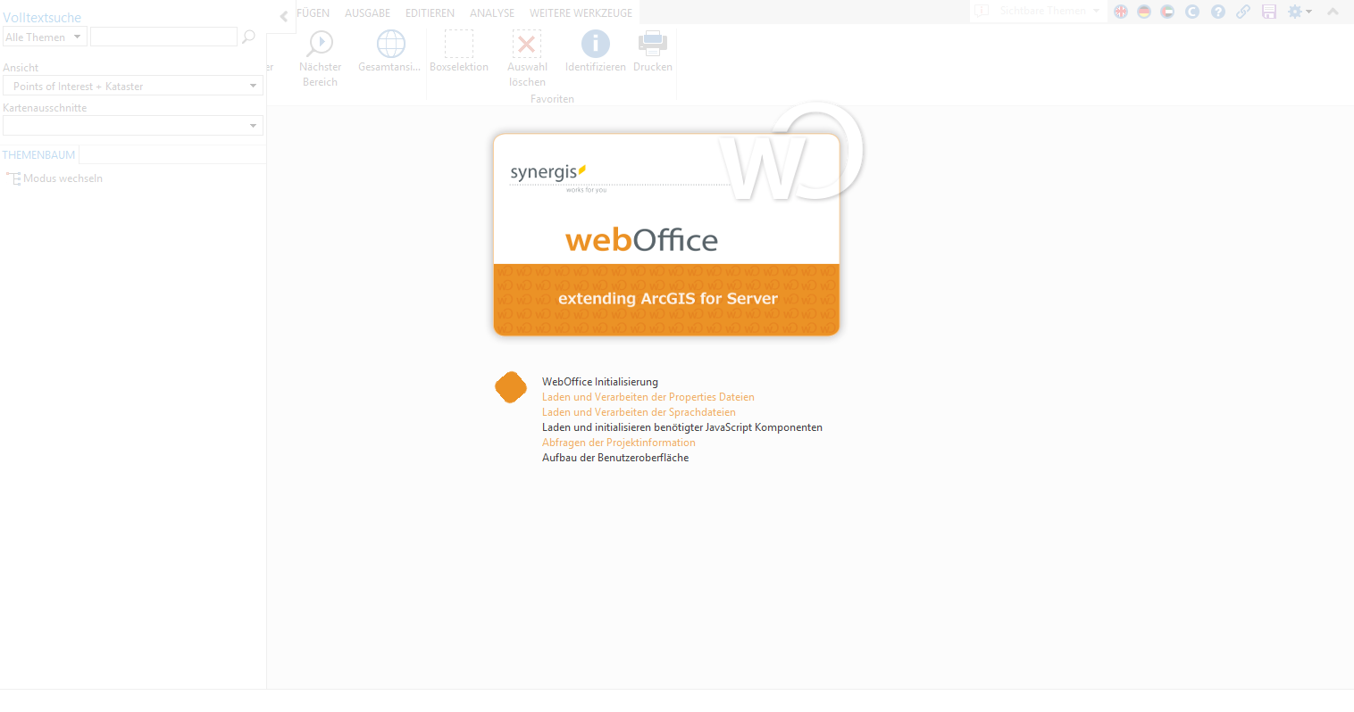 Standardmäßiger Splashscreen im WebOffice core Client