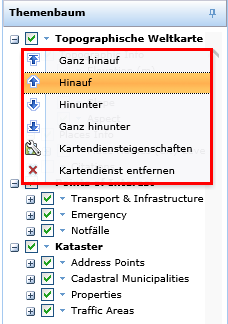 Kontextmenü eines WMS Dienstes im WebOffice html Client Kontextmenü eines WMS Dienstes im WebOffice html Client