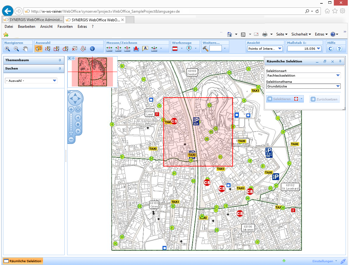 Aufziehen eines Rechtecks im WebOffice html Client um Objekte zu selektieren Aufziehen eines Rechtecks im WebOffice html Client um Objekte zu selektieren